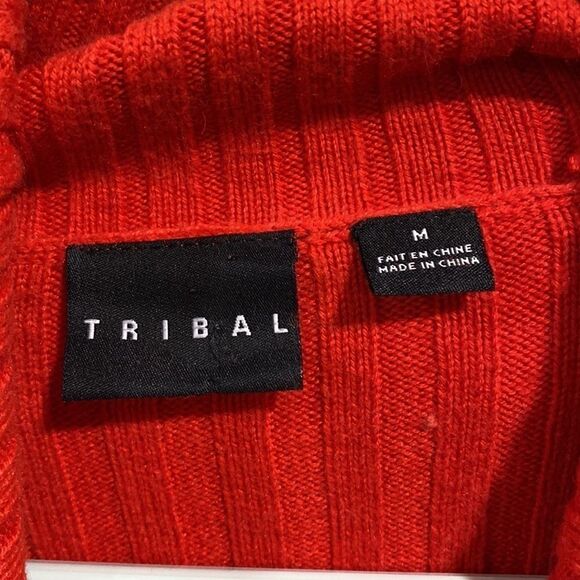 Tribal orange drop sleeve turtleneck sweater size medium - Picture 3 of 7